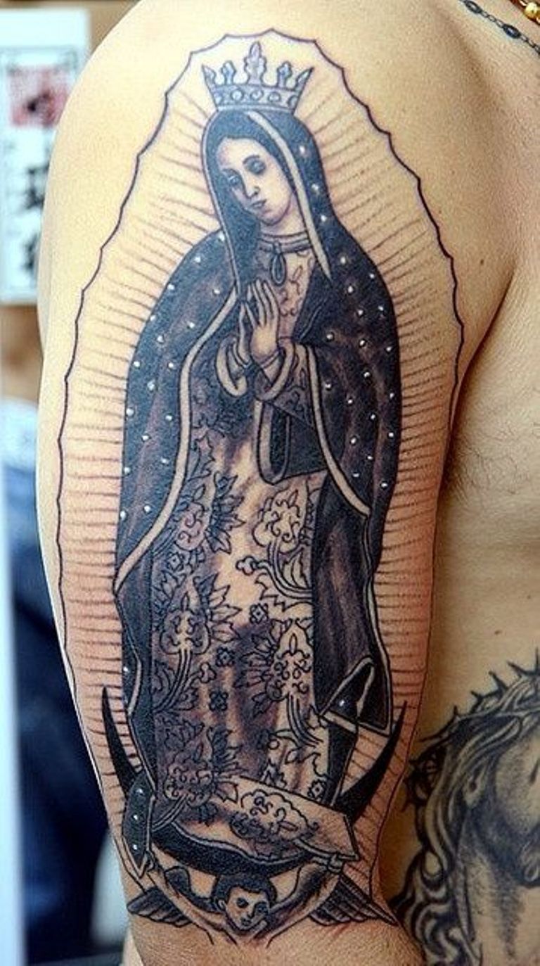 A very pretty Virgin Mary tattoo Mary tattoo, Tattoos