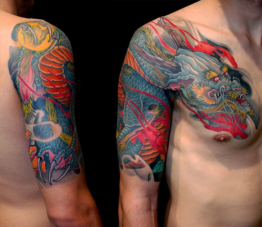 69 Designer Japanese Shoulder Tattoos