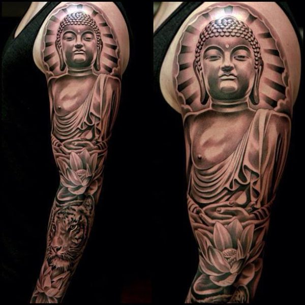 Buddha Shoulder Tattoo Design Men