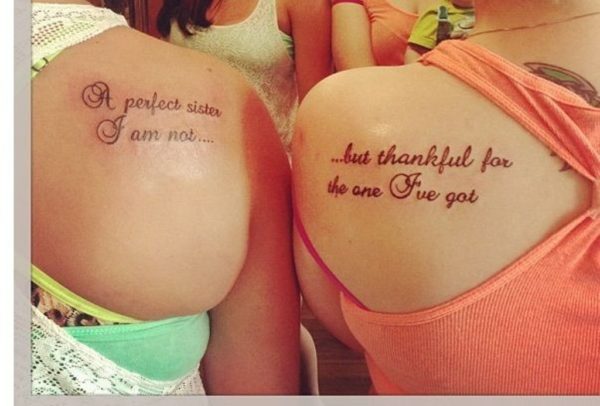 A Perfect Sister Quote Tattoo