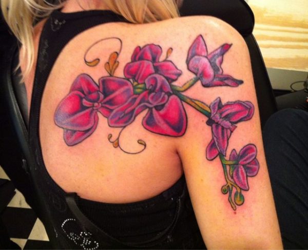 Amazing Orchid Flower Tattoo