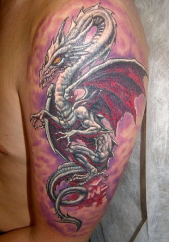 Adorable Dragon Tattoo On Shoulder