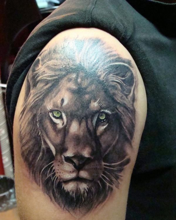 Adorable Lion Shoulder Tattoo