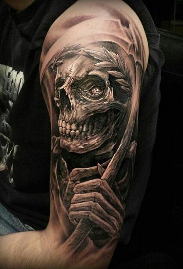 73 Stylish Skull Shoulder Tattoos