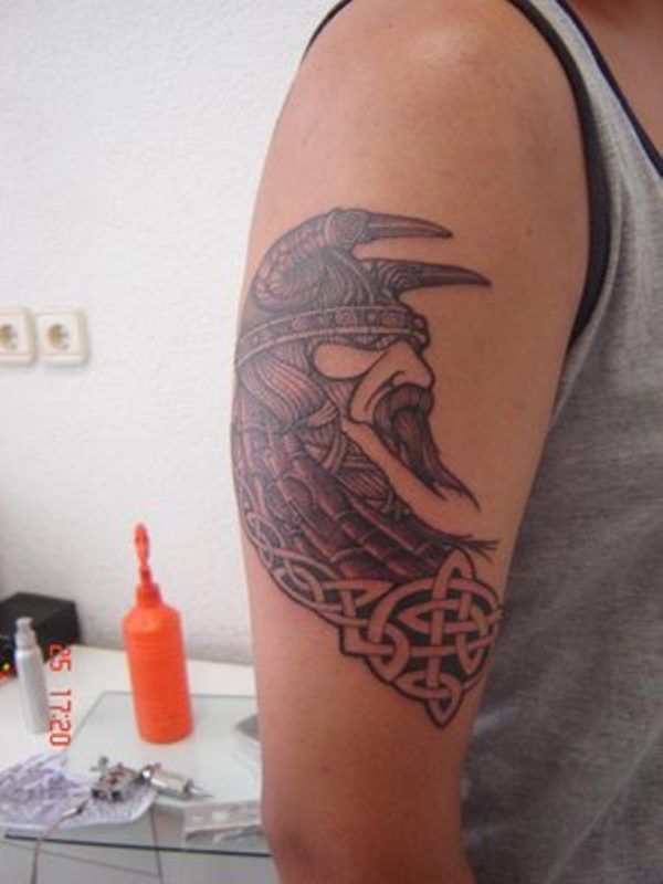 Adorable Viking Shoulder Tattoo Design