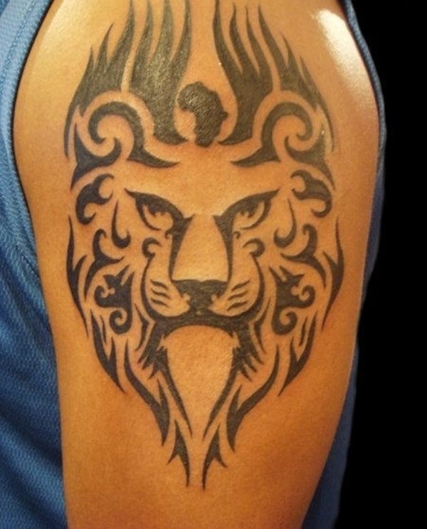 African Lion Tribal Tattoo