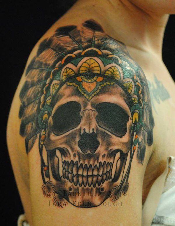 Amazing Skull Shoulder Tattoo