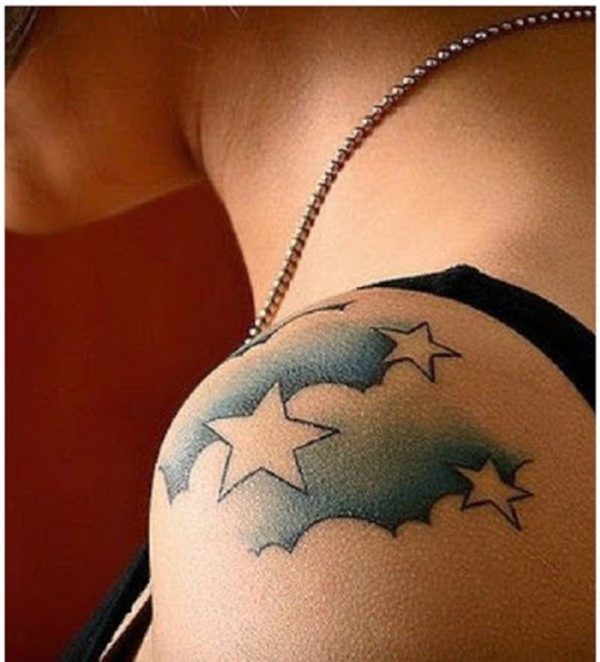 Amazing Cloud Shoulder Tattoo Design