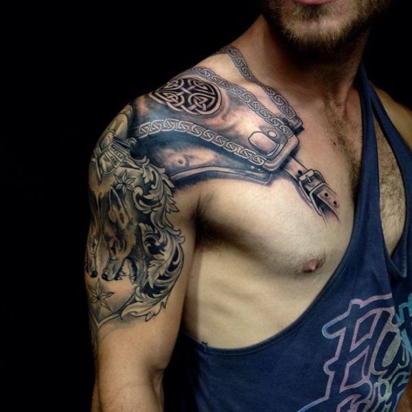 Amazing Armour Shoulder Tattoo