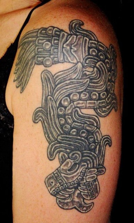 Amazing Aztec Dragon Tattoo Design