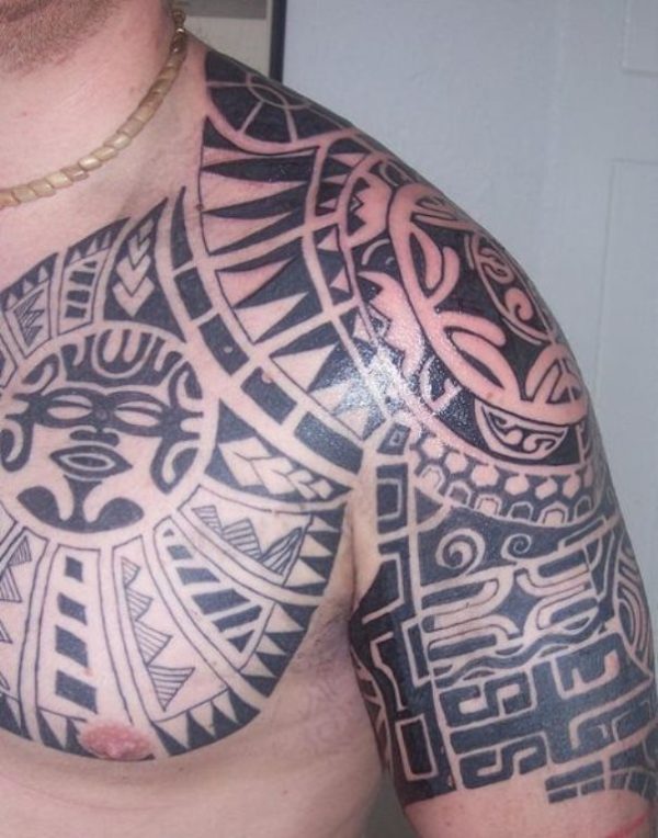 Amazing Aztec Shoulder Tattoo Design