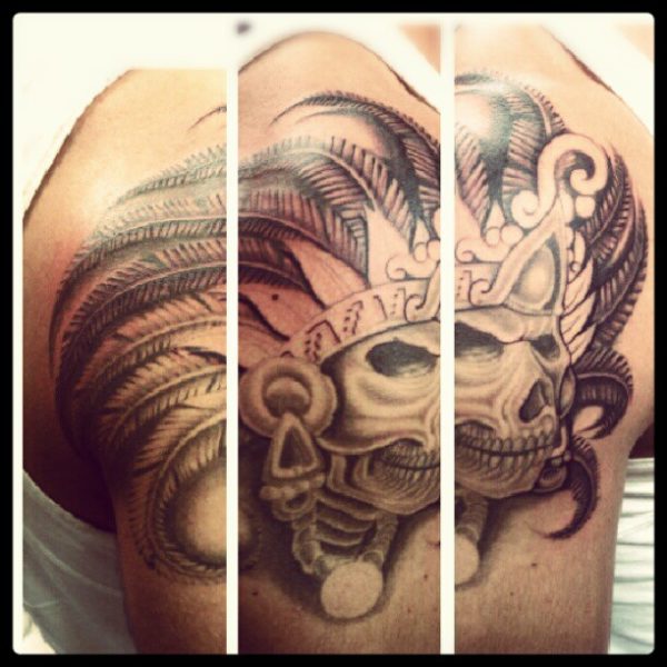 Amazing Aztec Skull Tattoo-st46005