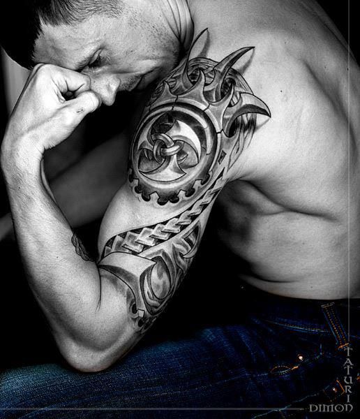 Amazing Black And White Tattoo For Men
