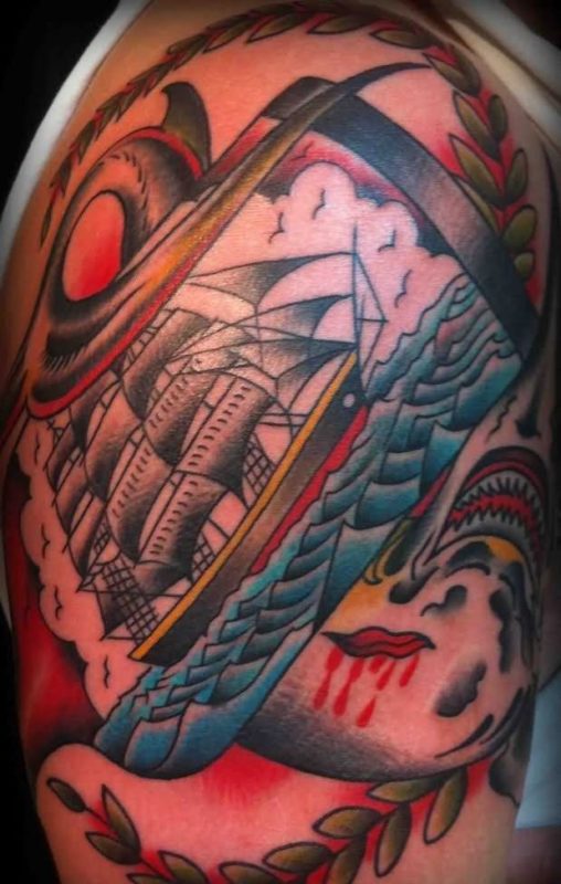 Amazing Colored Sailor Tattoo