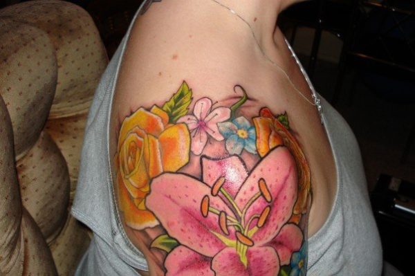 Amazing Colorful Designer Tattoo