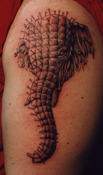 Amazing Designed Elephant Tattoo