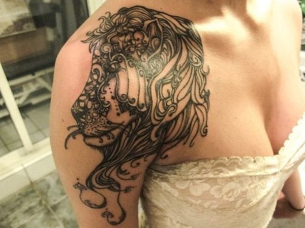 Amazing Designer Lion Tattoo