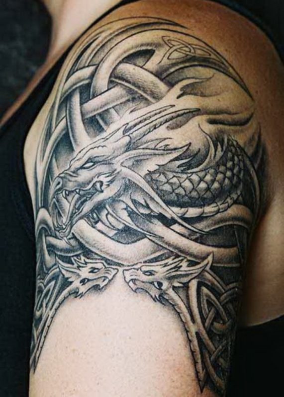 Amazing Dragon Shoulder Tattoo Design