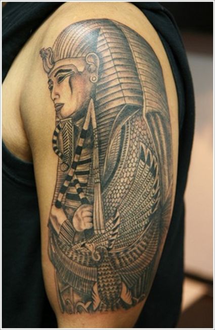 Amazing Egyptian Tattoo On Shoulder