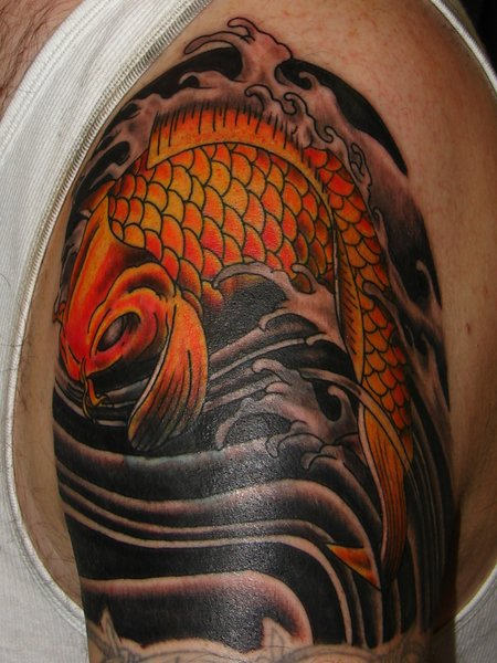 Amazing Fish Shoulder Tattoo
