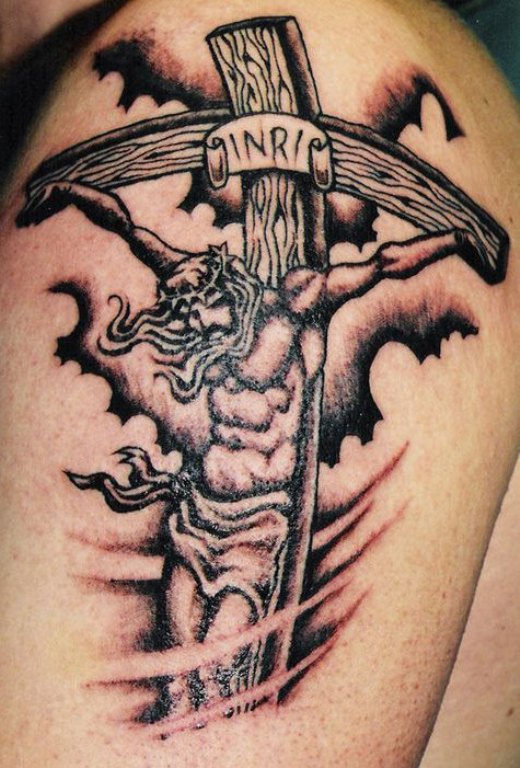 Amazing Jesus Christ On The Cross Tattoo