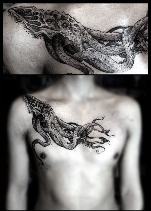 Amazing Kraken Front Tattoo