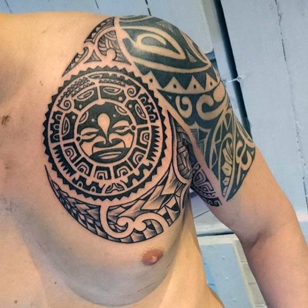 Amazing Maori Tattoo On Left Shoulder