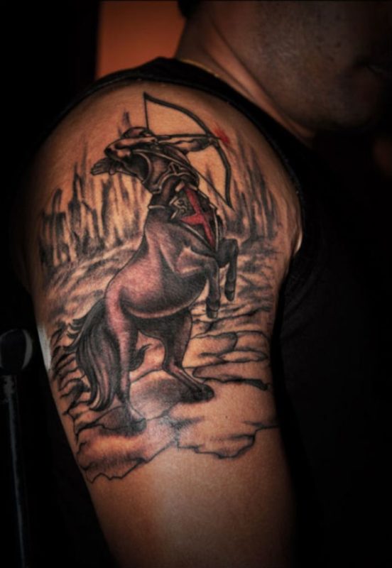 Amazing Sagittarius Zodiac Tattoo