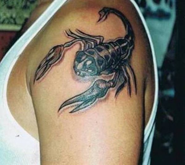 Amazing Scorpio Shoulder Tattoo Design
