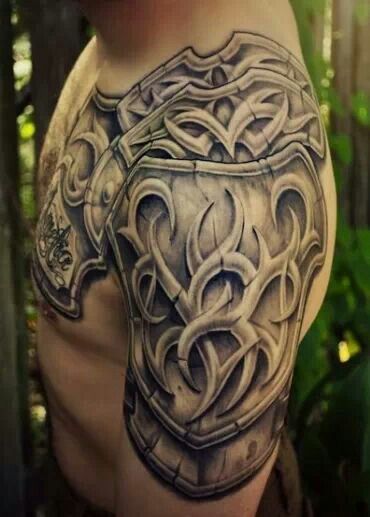 Amazing Shoulder Half Sleeves Tattoo Design