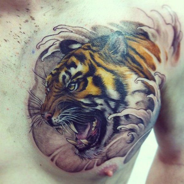 Amazing Tiger Face Tattoo