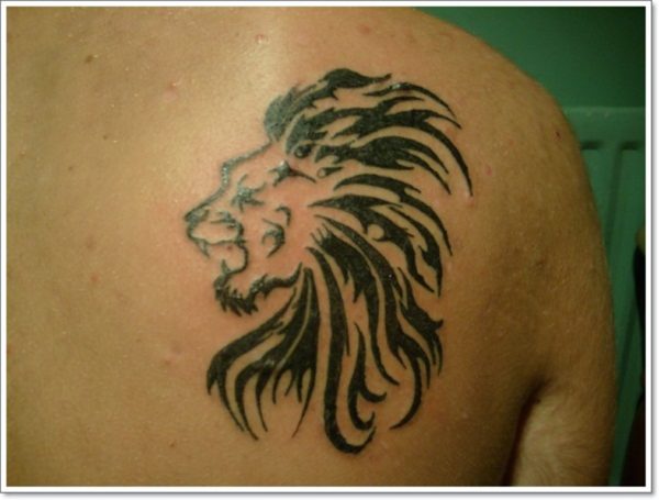 Amazing Tribal Lion Tattoo Design