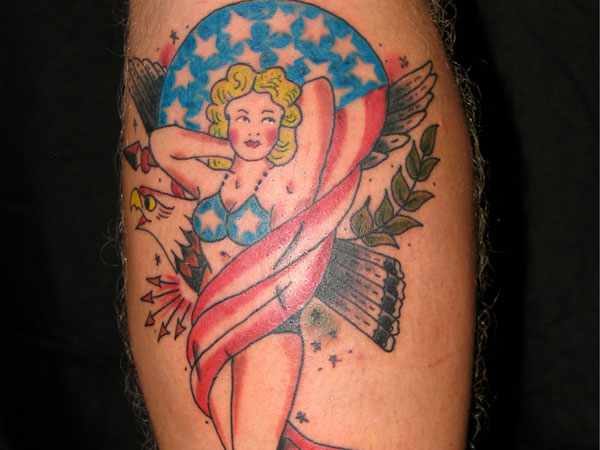 American Lady Shoulder Tattoo