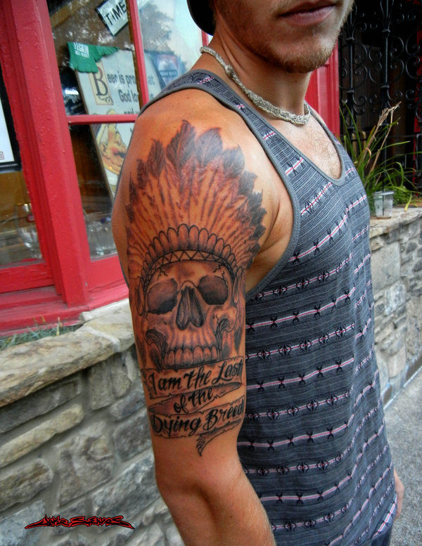 American Native Skull Tattoo