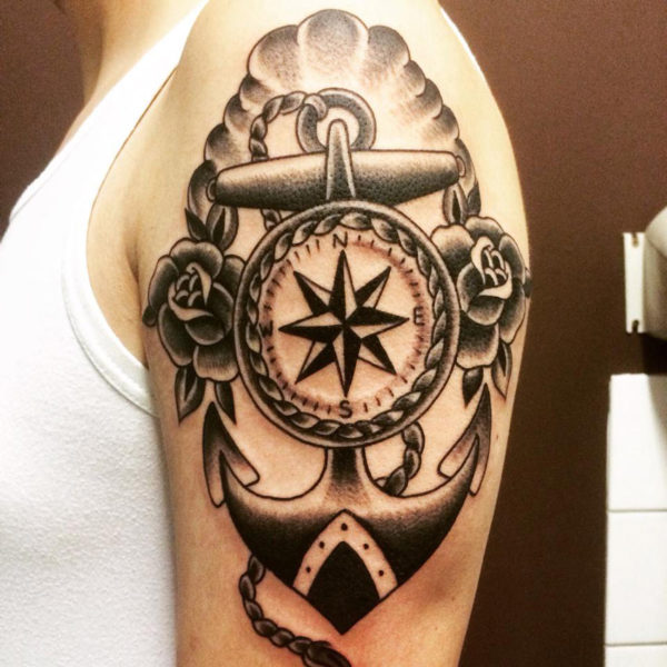 Anchor Black Nautical Tattoo