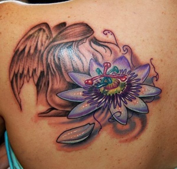 Angel And Flower Tattoo