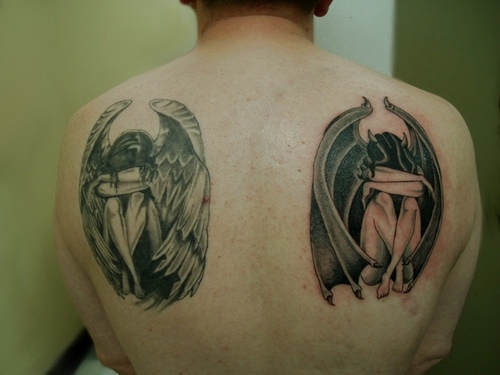 4. Devil and Angel Shoulder Tattoo - wide 9