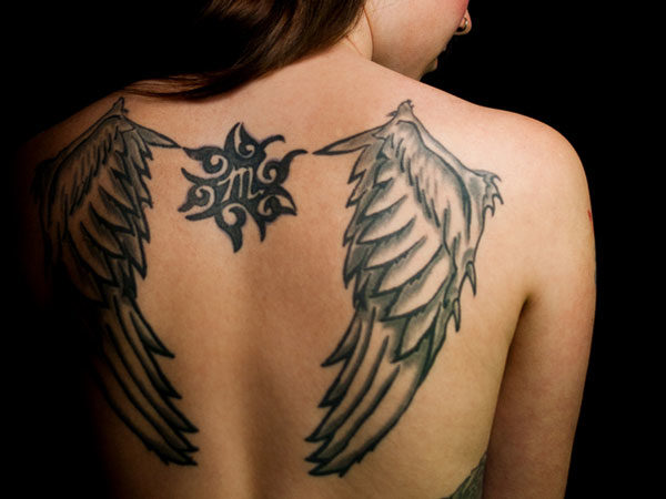 Angel Feather Shoulder Tattoo Design