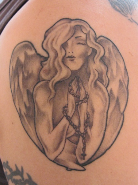 Angel Praying Tattoo Design