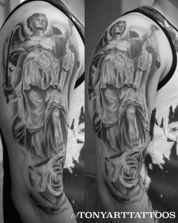 Angel Sleeve Shoulder Tattoo