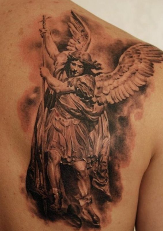 Angel With Spear Tattoo