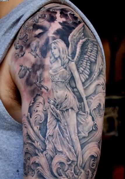 Angle Shoulder Half Sleeves Tattoo