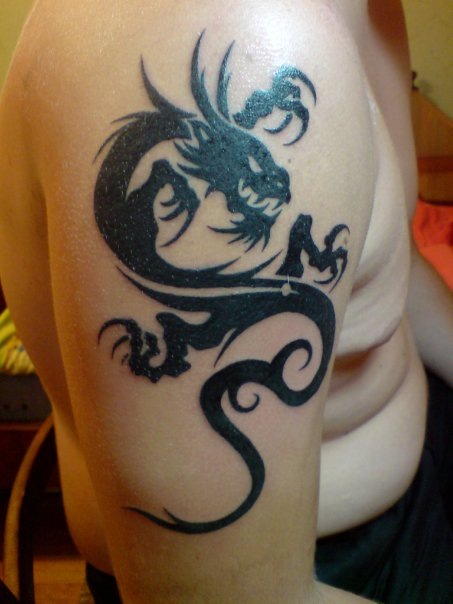 Angry Dragon Tattoo Design