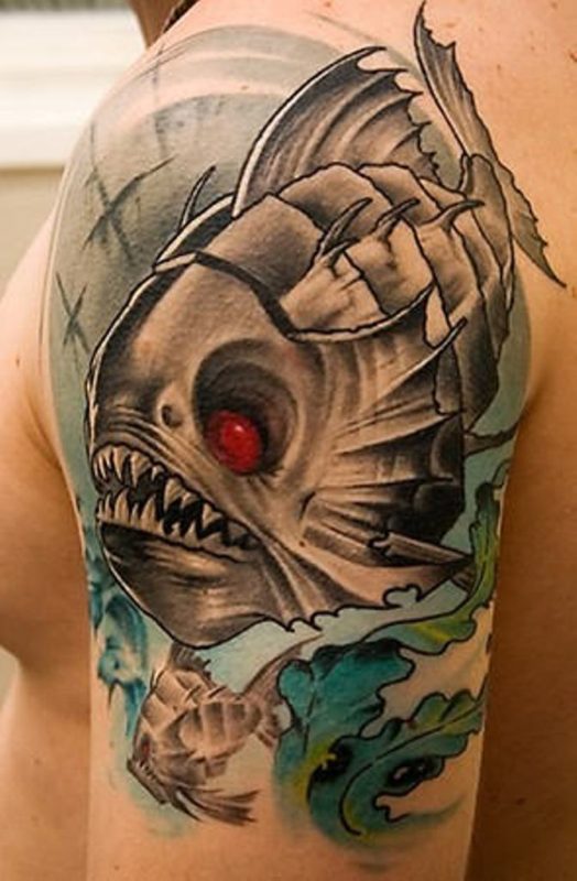Angry Fish Tattoo