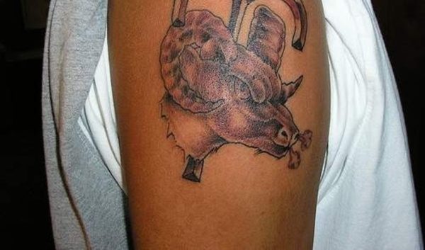 Aries Zodiac Tattoo On Shoulder