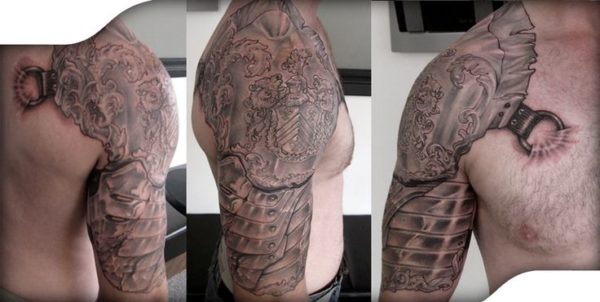 Armour Shoulder Tattoo Design