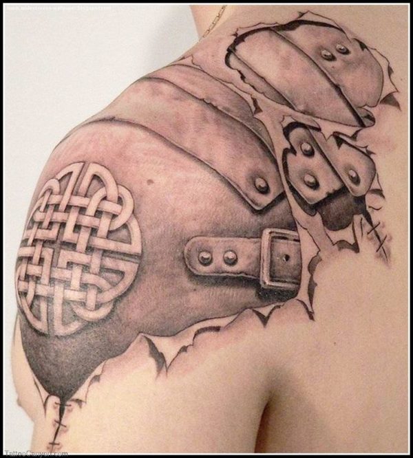 Armour Shoulder Tattoo