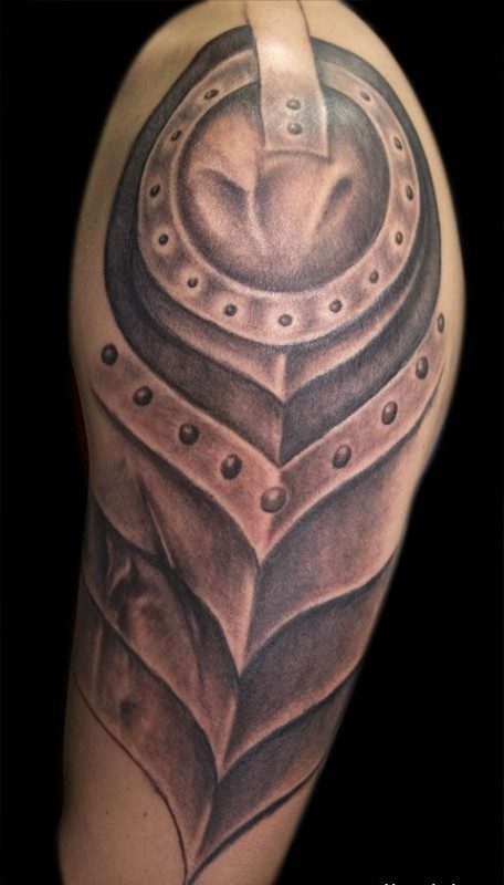 Armour Tattoo On Shoulder