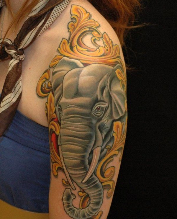 Attractive Elephant Tattoo