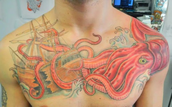 Attractive And Cool Kraken Tattoo